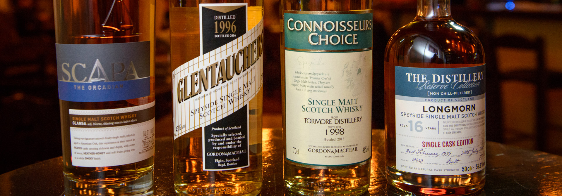 the tasters club whisky tasting Scapa Tormore Glentauchers Gordon & MacPhail Longmorn Avalon