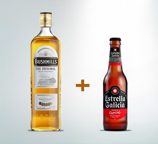 Bushmills Original and Estrella Galicia