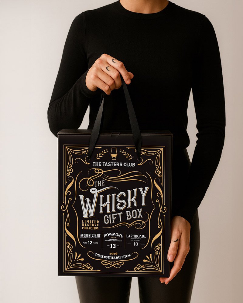 woman holding the whisky gift box by The Tasters Club