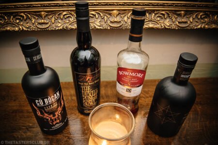 the tasters club halloween occult whisky tasting day couleur locale ουίσκι tomatin cu bocan arran the devils punch bowl bowmore the devils casks bruichladdich black art
