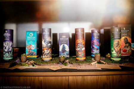 Royal Lochnagar 16 yo, The Singleton of Glendullan 19 yo, Oban 12 yo, Mortlach 13 yo, Cardhu 14 yo, Talisker 8 yo, Lagavulin 12 yo, Lagavulin 26 yo The Tasters Club LEGENDS UNTOLD Whisky Weekend Costa Navarino 2022