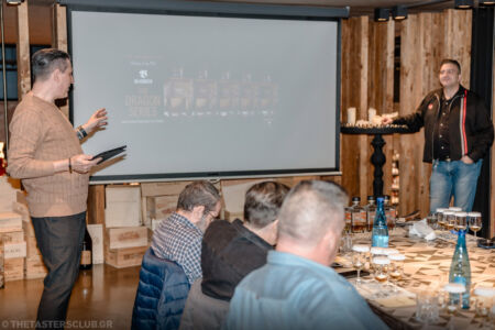 The Tasters Club Tasting Day 82 Bladnoch The Dragon Series whisky tasting Yiannis Milionis Petros Charizopoulos