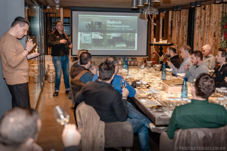The Tasters Club Tasting Day 82 Bladnoch The Dragon Series whisky tasting Yiannis Milionis Petros Charizopoulos