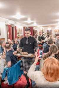 The Tasters Club Tasting Day 86 Robert Burns Night 2025 Yiannis Milionis with haggis Γιάννης Μηλιώνης