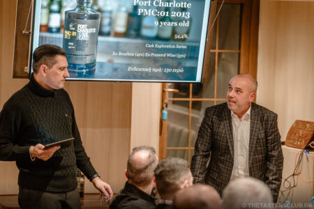 The Tasters Club Tasting Day 87 Bruichladdich whisky tasting at Grande Bounty Yiannis Milionis and Ioannis Mallios