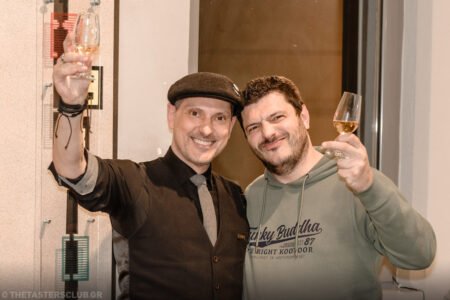 The Tasters Club Saint Patrick’s Tasting Day with Bushmills. Yiannis Milionis with participant.