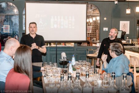 The Tasters Club Tasting Day 95 25 years Compass Box anniversary whisky tasting. Pierre-Marie Bisson, Yiannis Milionis.