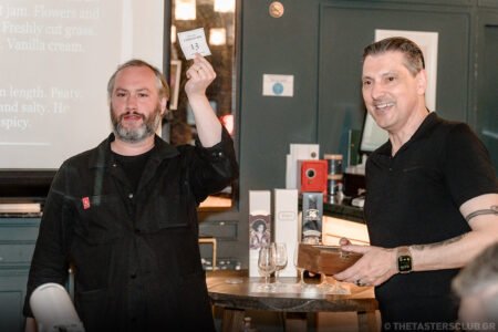 The Tasters Club Tasting Day 95 25 years Compass Box anniversary whisky tasting. Pierre-Marie Bisson, Yiannis Milionis.