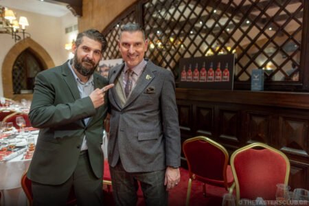 The Tasters Club celebrating 100 Tasting Days with The Dalmore whisky and XMAS Dinner. Yiannis Milionis and Kostas Christou.