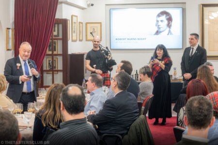 The Tasters Club Tasting Day 102 Robert Burns Night 2026. Matthew Lodge - Ambassador of Great Britain in Greece and Yiannis Milionis.